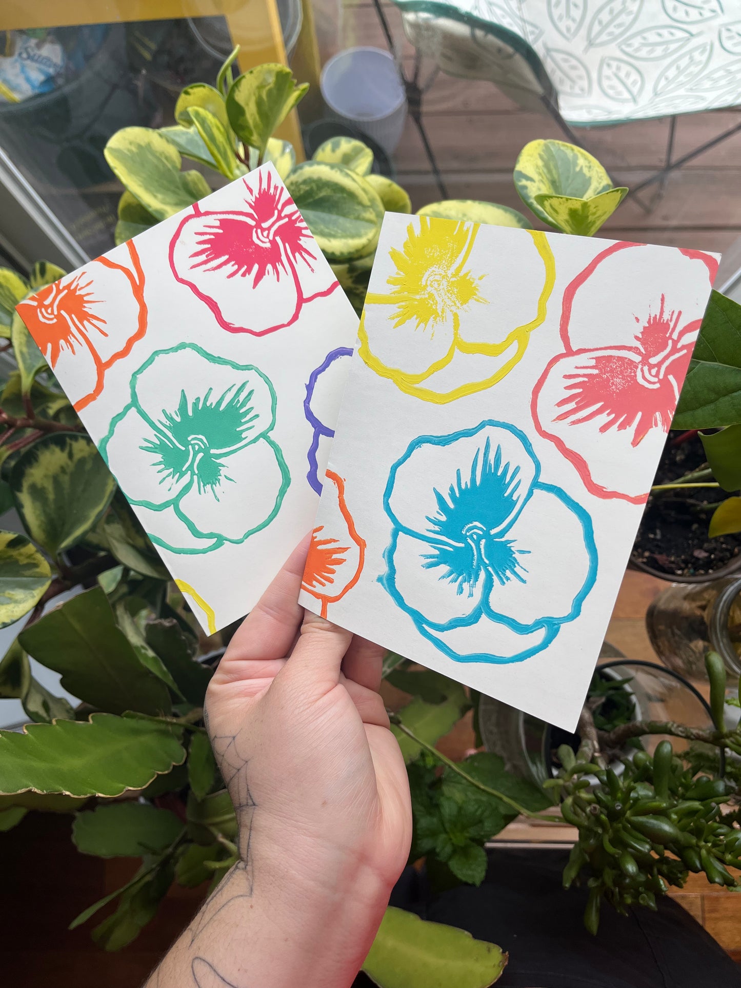 Rainbow Pansy Card