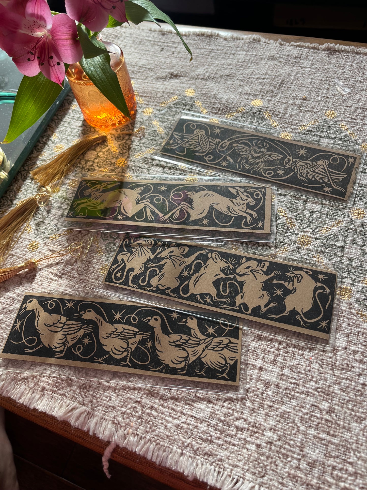 Two Jumping Hares Bookmark