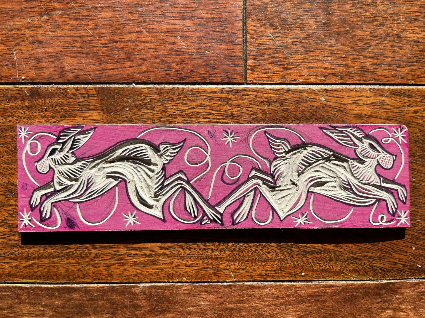 Two Jumping Hares Bookmark