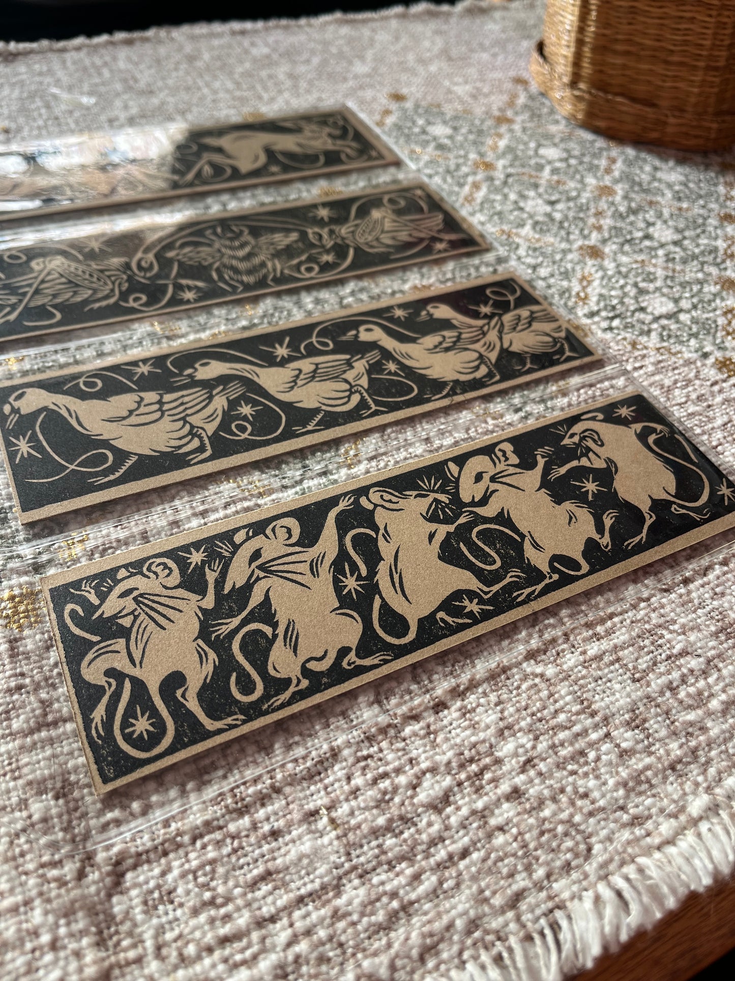 Two Jumping Hares Bookmark