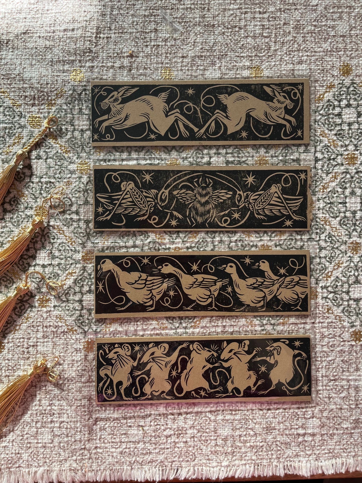 Two Jumping Hares Bookmark