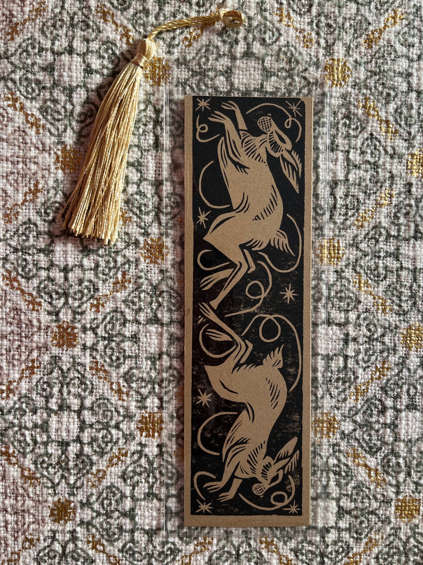 Two Jumping Hares Bookmark