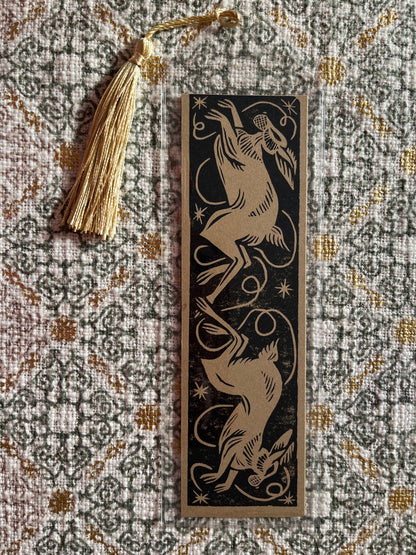 Two Jumping Hares Bookmark